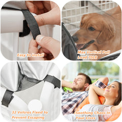 PJYuCien dog playpen mesh top cover closeup of breathable mesh and ventilation