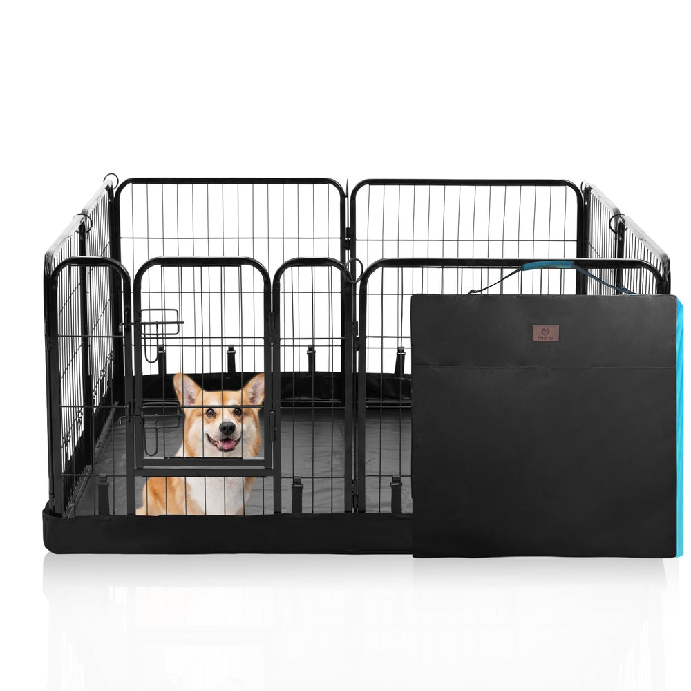 PJYuCien dog playpen plus storage bag packed for travel and organization