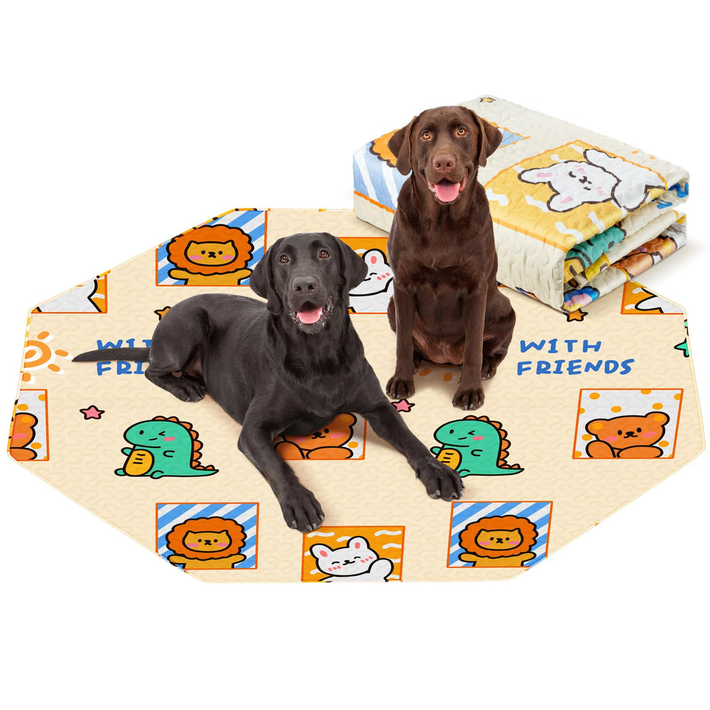 PJYuCien octagonal reusable puppy pad protects floors during indoor training.