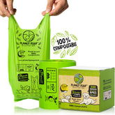 PLANET POOP bags with extra-long handles for easy pickup and secure tie-off