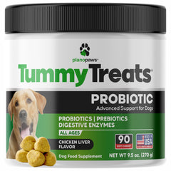 Planopaws probiotics for dogs soft chews pack supports digestion.