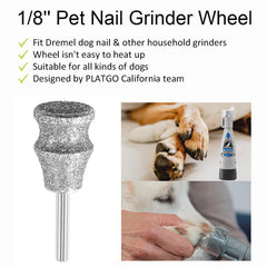PLATGO diamond bits for smooth, even pet nails during grooming sessions.