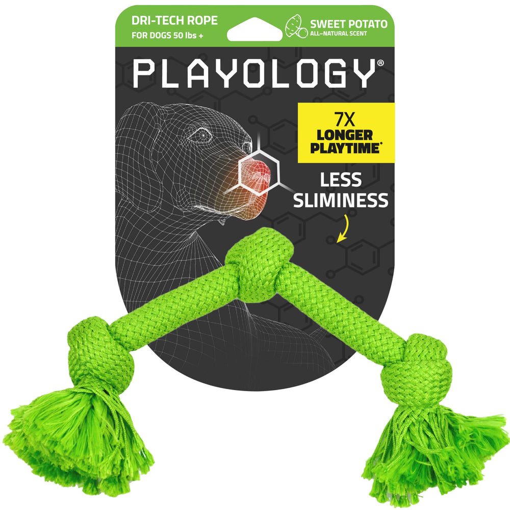Playology Dri-Tech rope toy for aggressive chewers during tug