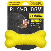 Playology Dual Layer Bone front view shows durable chew for large dogs