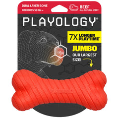 Playology Dual Layer Bone close-up showing beef scent and long-lasting engagement.