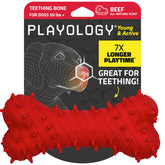 Playology Puppy Teething Bone front view for jumbo size and strong chewers.