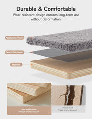 PLEKER solid wood cat wall shelves with velvet cover close-up shows durable finish.