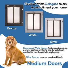 PlexiDor Performance Pet Door aluminum frame offers durable, clean white finish.