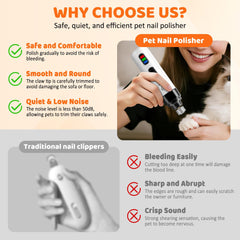 PleySyncz cordless USB nail grinder in use shows portable grooming on the go.