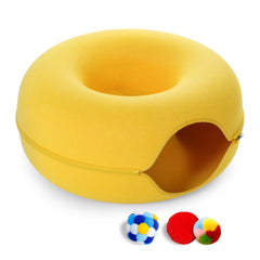 PLIISLUP large cat tunnel bed front view highlights cozy multi-use space for cats