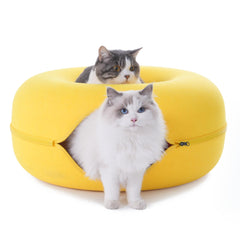 PLIISLUP large cat tunnel bed side view shows sturdy, collapse-resistant design