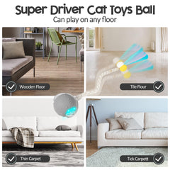 PLITTPETTS interactive cat ball chirping sound image highlights stimulating pet curiosity and engagement.