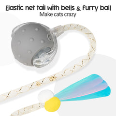 PLITTPETTS interactive cat ball obstacle-avoidance demonstrates safe play around furniture during exploration.