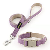 PLUTUS PET conjunto collar y correa lavanda, ajuste cómodo para todas las razas.