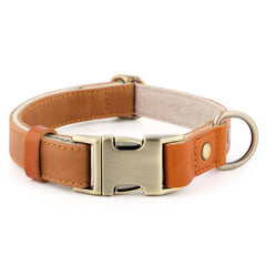 Plutus Pet genuine leather hemp collar close-up showing soft-touch material for everyday wear.