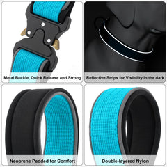 Plutus Pet Tactical Collar reflective stripes boost night visibility during evening walks.
