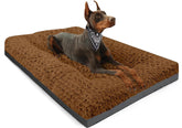 POCBLUE Deluxe washable XXL dog bed with rose velvet top for cloud-like comfort