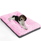 POCBLUE washable dog bed pink crate cover closeup for plush crate comfort