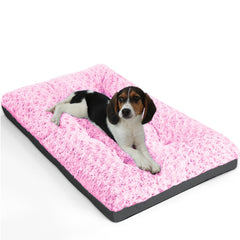POCBLUE washable dog bed pink crate cover closeup for plush crate comfort