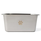 Podinor large stainless steel dog bowl outdoors showing high capacity for big dogs hydration.