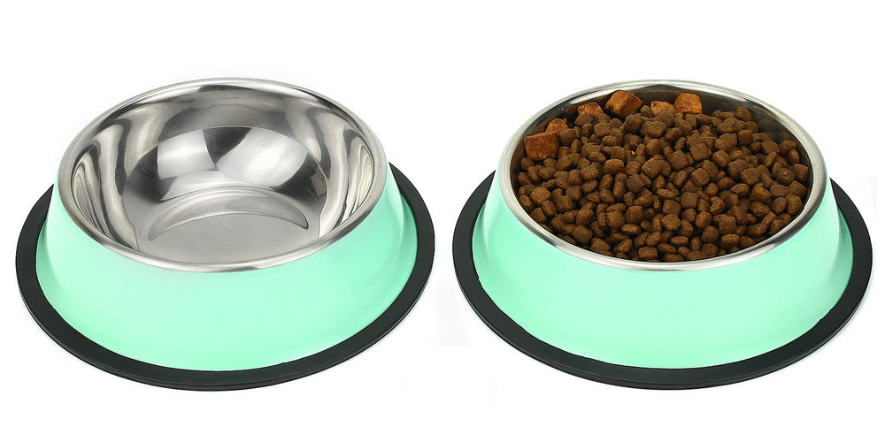 Podinor stackable stainless steel dog bowls save space during travel.