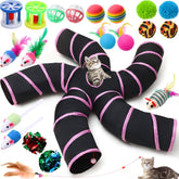Poen cat tunnel 5-channel design invites safe hide-and-seek play for kittens.