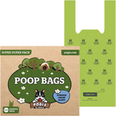 Pogi's Dog Poop Bags with Handles showing extra-thick durability for reliable mess containment during walks