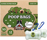 Pogi's Dog Poop Bags roll with easy-tear design for quick cleanup on walks.