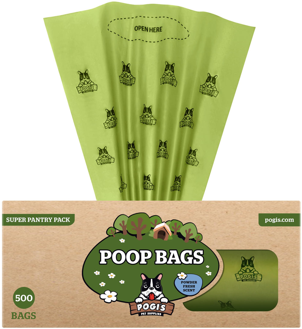 Pogi's Poop Bags large 9x13.5 inch size for big dogs, roomy and mess-free.