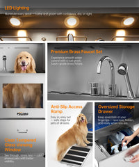 POLIMO visual window lets you monitor dog comfort during baths