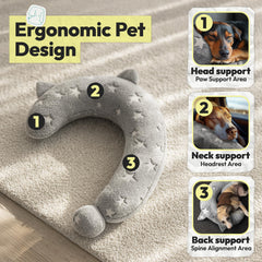 POMESEA dog calming pillow offers ergonomic neck support during naps.