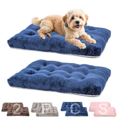 POMIU 2-pack washable dog bed navy front view for multi-pet households