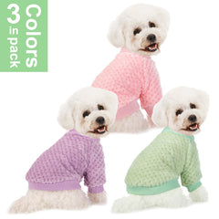 POMIU dog sweater color mix shows pink purple and light green for playful pets.