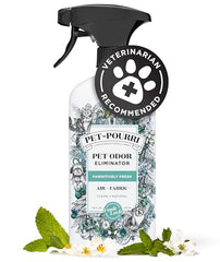Poo-Pourri Pawsitively Fresh bottle side showing spray nozzle for easy use.
