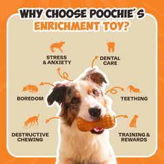 Poochie Butter double-barred hole design aids easy refills and steady treat flow.