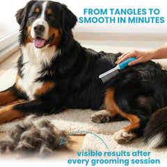POODLIE Stainless steel teeth deliver durable detangling for dogs and cats.