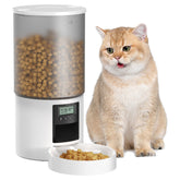 POOEKEN automatic cat feeder front view showing compact, space-saving design for modern homes.