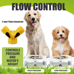 Poofzy dog water fountain brass valve highlights durability for big dogs