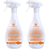 POOPH Kitty Spray bottle front shows a fragrance-free odor eliminator for homes with cats.