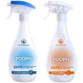 POOPH two-bottle kit demonstrates fragrance-free odor elimination for pet spaces.