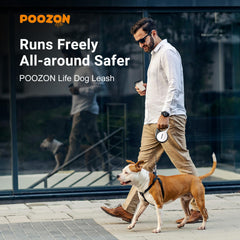 Poozonlife retractable leash anti slip handle for secure grip during jogs