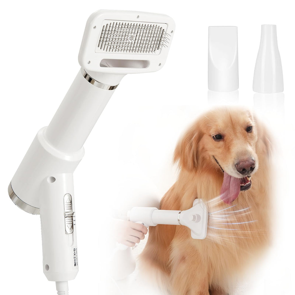 POPET portable dog hair dryer with brush for quick post bath styling