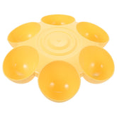 POPETPOP cat food bowl six-bowl feeder with yellow finish eases multi-pet feeding.