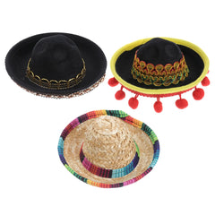 POPETPOP small dog sombrero hat close-up highlights breathable straw for warm-day wear.