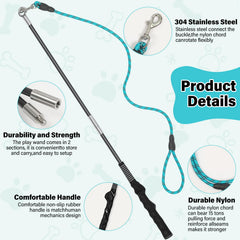 Popoko durable detachable pole shown during stable play and easy portable storage.