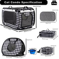 Porayhut cat carrier dimensions highlight roomy space for pets during trips.