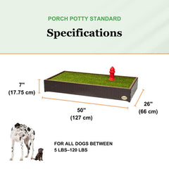 Porch Potty shown for indoor-outdoor use, ideal for apartments and patios.