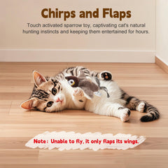 Poreids Chirping Bird Cat Toy with catnip pouch attracts curious cats