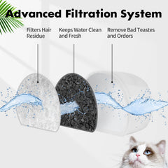 Porens compatibility label image demonstrates fit with ceramic and stainless steel fountains