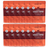 Portland Pet Food Luke's Chicken N' Pumpkin pouch close-up showing moist, protein-forward cat meal.